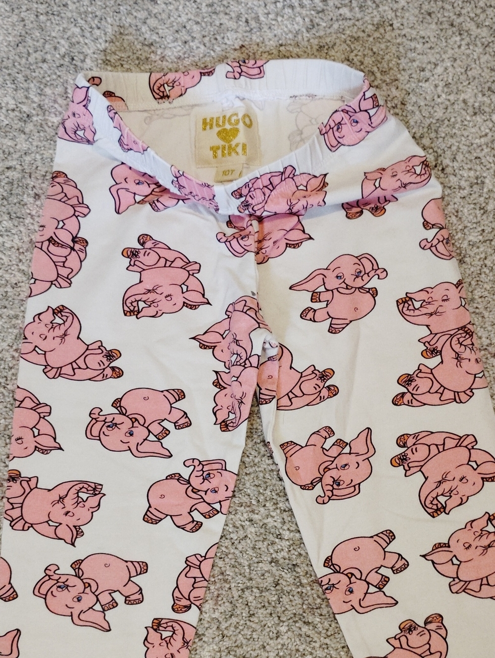 Hugo Loves Tiki Leggings with Pink Elephant Print